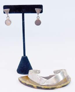 925 Artisan Cuff Bracelet & Dangle Earrings