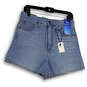 NWT Womens Blue High Rise Medium Wash Pockets Denim Boyfriend Shorts Sz 28 image number 1