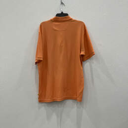 Mens Orange Short Sleeve Spread Collar Pullover Polo Shirt Size L alternative image