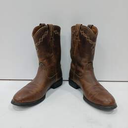 Men's Brown Cowboy Boots Size 8B alternative image