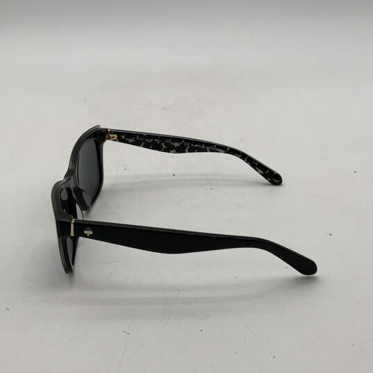 Womens 0S30 Polarized Lens Black Full Rim Cat Eye Sunglasses With Case image number 5