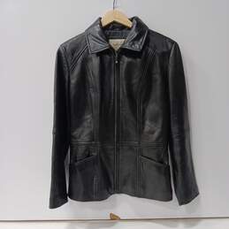 Enzo Angiolini Black Leather Jacket Size S