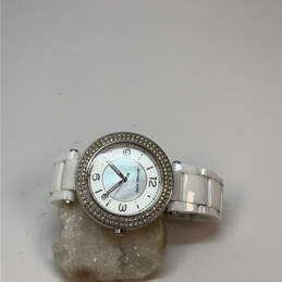 Designer Michael Kors MK-5308 Rhinestone White Round Dial Analog Wristwatch