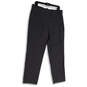 Womens Gray Flat Front Stretch Straight Leg Pull-On Ankle Pants Size L image number 1