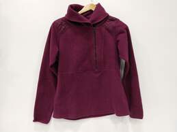 Columbia Women's Purple Cowl Neck 1/4 Zip Fleece Quilted Pullover Jacket Size S