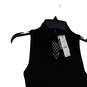 NWT Womens Black Mock Neck Sleeveless Knitted Pullover Sweater Size XXSP image number 1