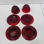 6 Piece Bundle of Ruby Red Pressed Glass Bowl and Saucers image number 2