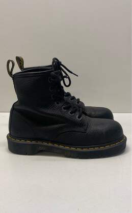Dr. Martens Black Leather Steel Toe Safety Lace Up Boots Women's Size 7 M