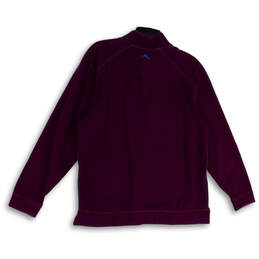 Womens Purple Reversible Long Sleeve Mock Neck 1/4 Zip Jacket Size Medium alternative image