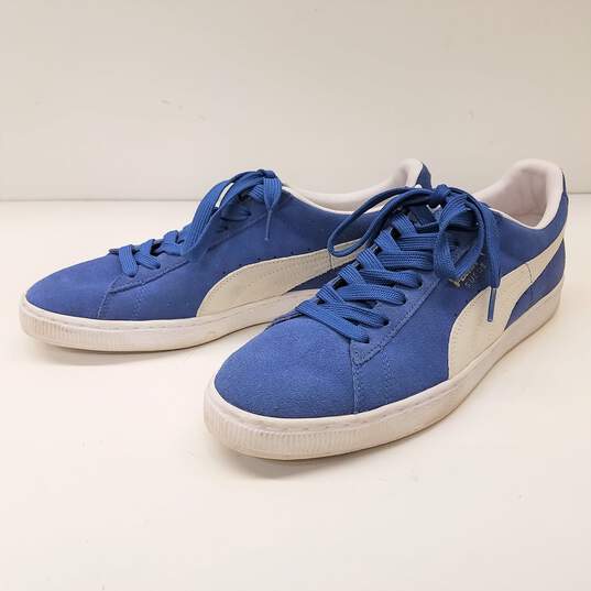 PUMA Select Classic Plus Blue Suede Sneakers Men's Size 11 image number 4