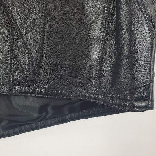 Men's Black Leather Vest SZ XL image number 5