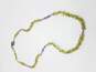 925 Silver Peridot Chips Leaf Clasp Strand Necklace image number 1