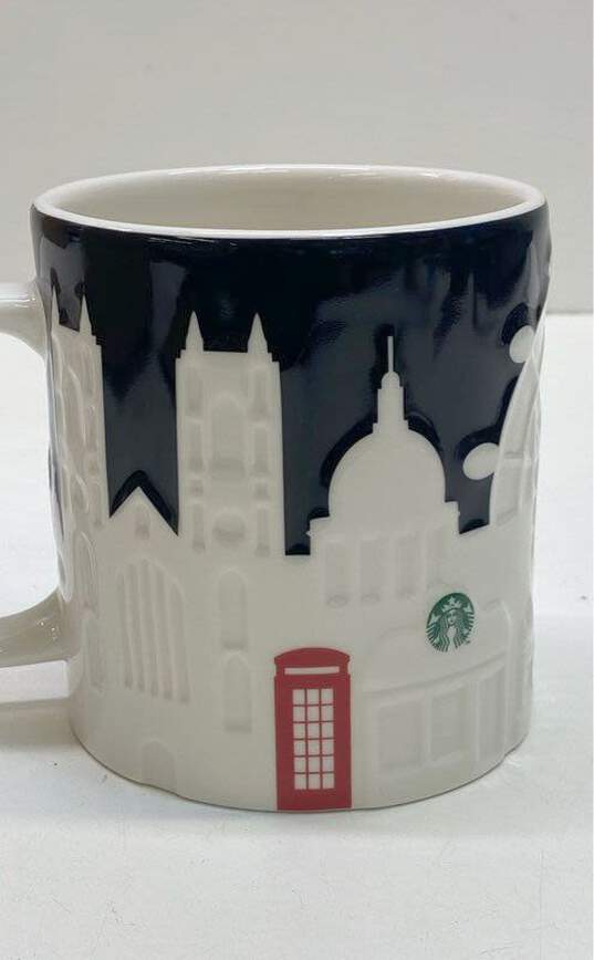 Starbucks City Mug Cup Relief Series London England black and white 16oz image number 5