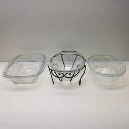 Princess House Lot of 3  Glass Serving Dishes  Fantasia Motif