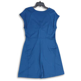 Womens Blue Sleeveless Twisted Front V-Neck A-Line Dress Size X-Large alternative image
