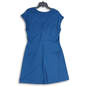 Womens Blue Sleeveless Twisted Front V-Neck A-Line Dress Size X-Large image number 2