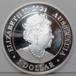 Perth Mint Australia 1 OZ .999 Fine Silver 2021 Queen Elizabeth Medallion w/Box alternative image