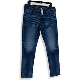 NWT Mens Blue Denim Medium Wash 5-Pocket Design Skinny Leg Jeans Size 34x32