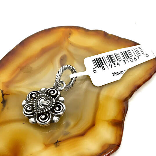 Designer Brighton Silver Tone Heart Crystal Cut Stone Charm Pendant image number 3
