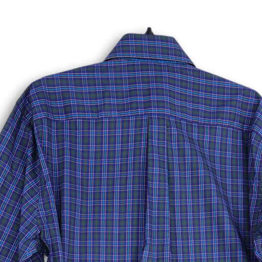 NWT Mens Blue Plaid Crown Ease Stretch Long Sleeve Button-Up Shirt Size L image number 4