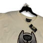 NWT Mens White Brown Graphic Print Crew Neck Short Sleeve T-Shirt Size XXL image number 3