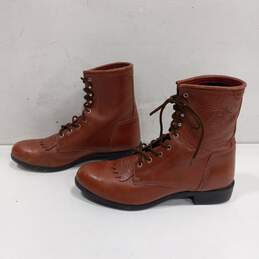 Ariat Lace-up Brown Leather Boots Size 10 alternative image