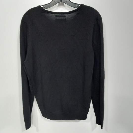 Nordstrom Men's Black Wool V-Neck Sweater Size M image number 3