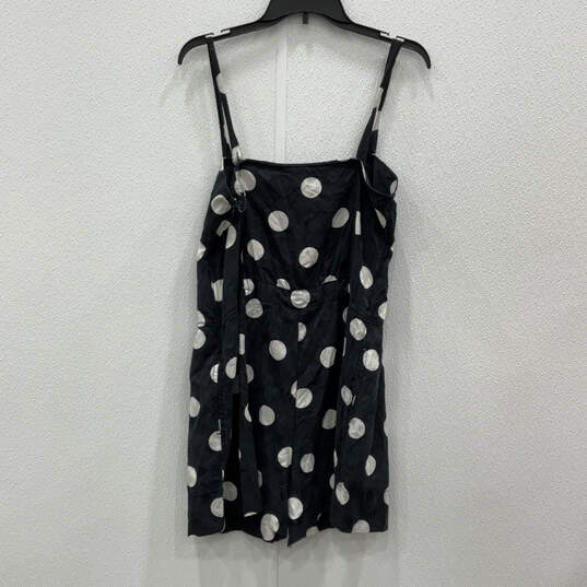 Womens Black Polka Dots Sleeveless Button Front One-Piece Romper Size 12 image number 2
