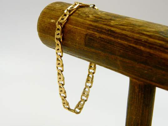 14K Gold Chunky Fancy Scroll Chain Bracelet 22.2g image number 1