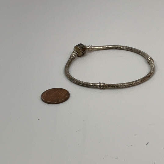 Designer Pandora S925 Sterling Silver Barrel Snake Chain Charm Bracelet image number 3