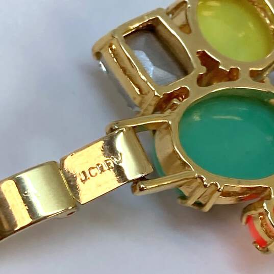 Designer J. Crew Gold-Tone Multicolor Rhinestone Statement Bracelet image number 4