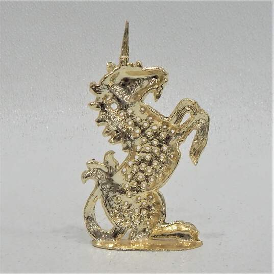 Vintage 1970s Torino Gold Tone Mouse & Unicorn Earring Holders image number 7