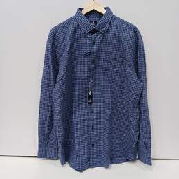 On Deck Clothing Company Jonnie-O Blue Long Sleeve Plaid Button Up Cotton Shirt Size XL NWT