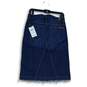 NWT 7 For All Mankind Womens Blue Denim Raw Hem Straight & Pencil Skirt Size 27 image number 2