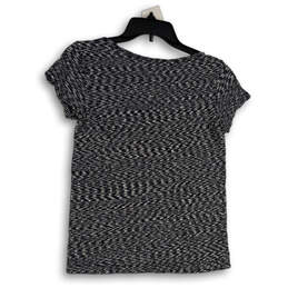 Womens Black White Space Dye Short Sleeve Round Neck Pullover T-Shirt Sz XS alternative image