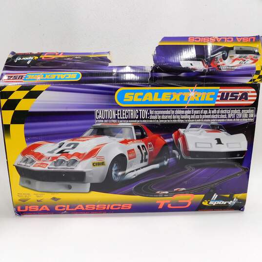 Scalextric USA Classics T3 Race Track Slot Car Set IOB With Cars image number 8