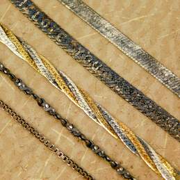 Artisan 925 & Vermeil Twisted Serpentine Box & Herringbone Chain Bracelets