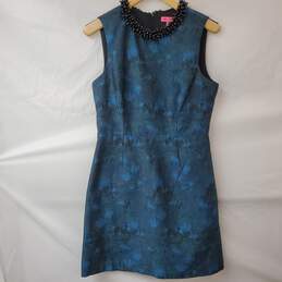 Vintage Betsey Johnson Black & Blue Sleeveless Midi Dress Women's 10