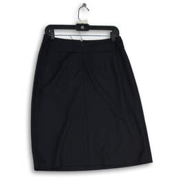 NWT Womens Black Flat Front Back Zip Straight & Pencil Skirt Size 10 alternative image