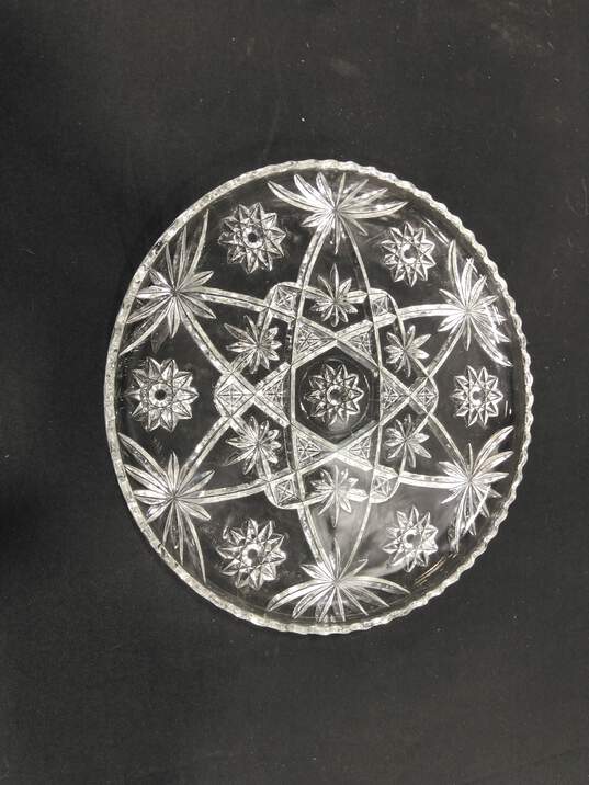 Crystal Star-like Pattern Round Serving Platter image number 1