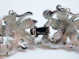 Vintage Crown Trifari Silver Tone & Faux Pearl Panel Bracelet 43.0g alternative image