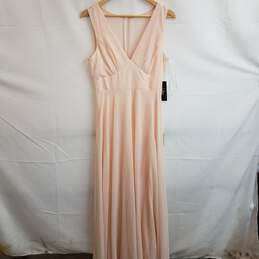 Lulus peach chiffon sleeveless cocktail maxi dress M