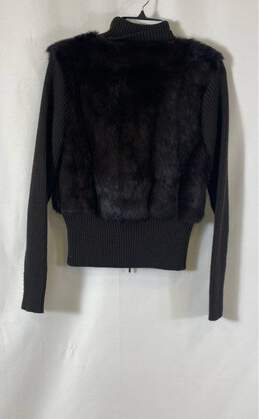 Cenit Womens Brown Knitted Long Sleeve Mock Neck Full Zip Sweater Size Medium alternative image
