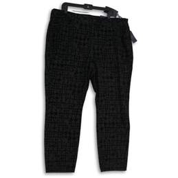 NWT NYDJ Womens Black Houndstooth Flocked Legging Cropped Jeans Size 20