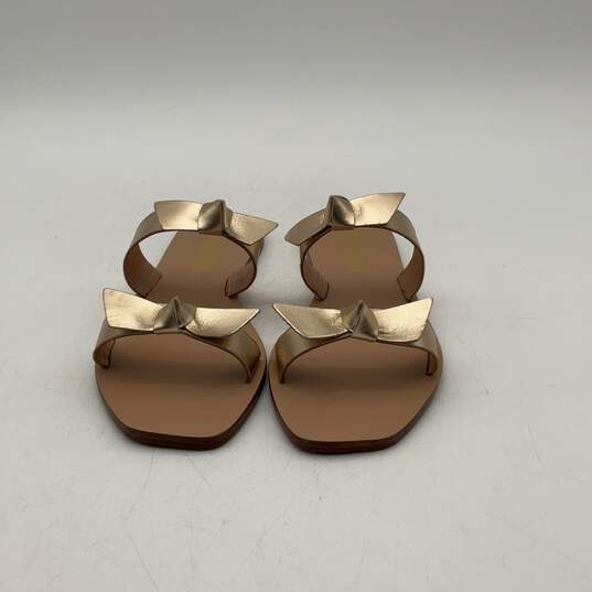 IOB Kaanas Womens Antonia Gold Beige Leather Double Bow Slide Sandals Size 6M image number 3