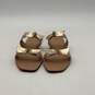 IOB Kaanas Womens Antonia Gold Beige Leather Double Bow Slide Sandals Size 6M image number 3