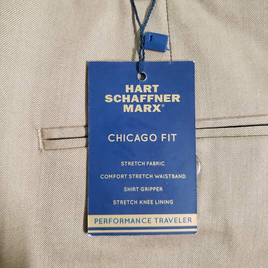 NWT Mens Chicago Fit Stretch Waistband Knee Lining Flat Front Dress Pants Sz 44 image number 4