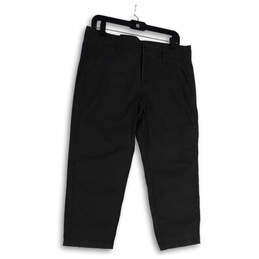 NWT Womens Gray Flat Front Slash Pockets Slightly Curvy Cropped Pants Sz 8
