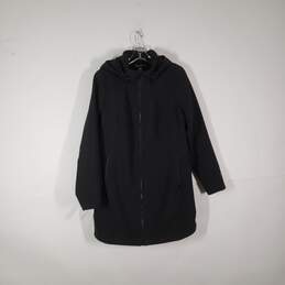 Womens Long Sleeve Zipper Pockets Hooded Full-Zip Parka Jacket Size Large