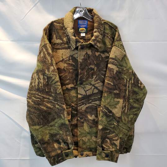Pendleton Outdoorsman x Cabelas Wool Full Button/Zip Camo Hunting Jacket Size XL image number 1